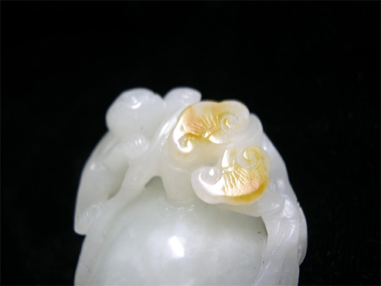 羊脂白玉子料 福寿把件