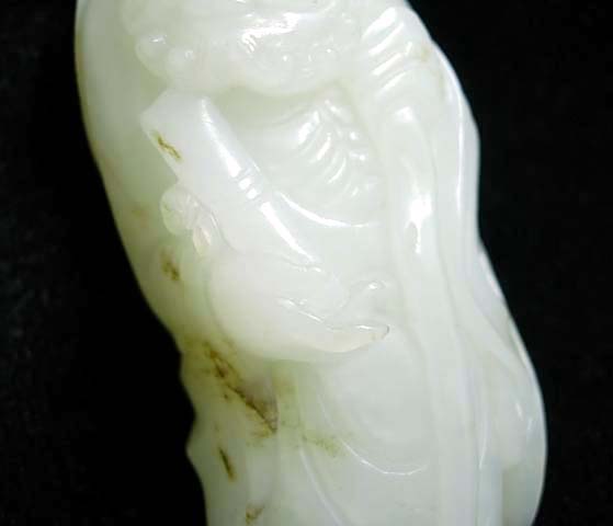羊脂白玉子料 达摩把件