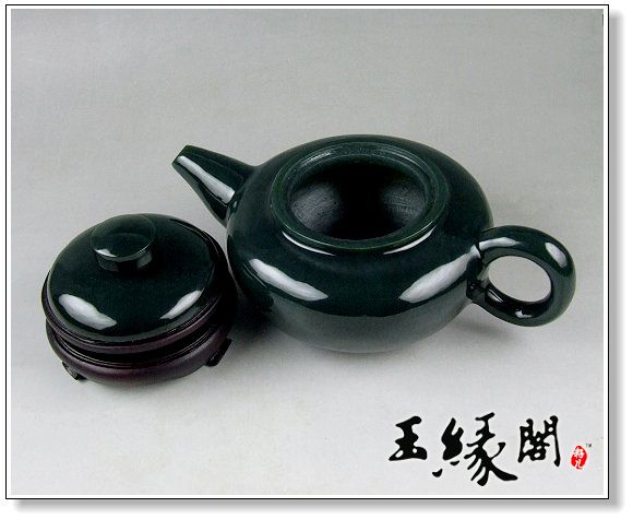 青玉摆件  茶壶