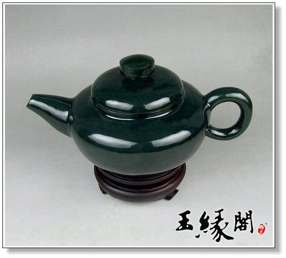 青玉摆件  茶壶