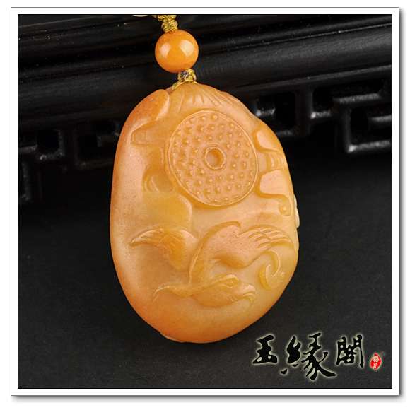 金皮籽料挂件 龙凤呈祥