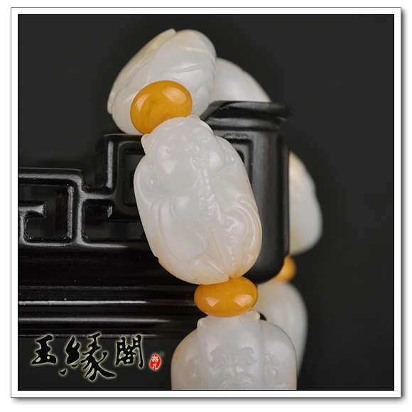 秋梨皮籽料 八仙手链