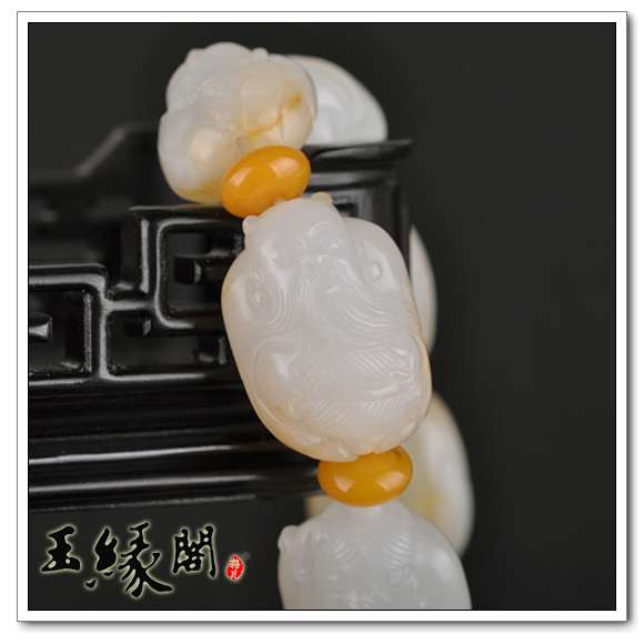 秋梨皮籽料 八仙手链