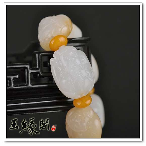 秋梨皮籽料 八仙手链