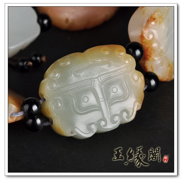 黄皮籽料 兽面手链