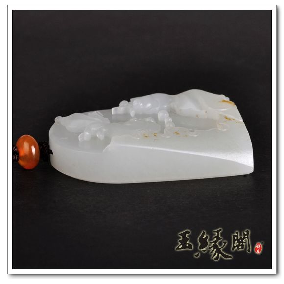 羊脂玉籽料 金玉满堂挂牌