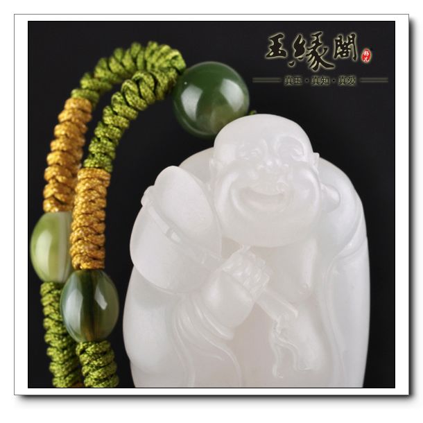 羊脂玉籽料挂件 弥勒佛