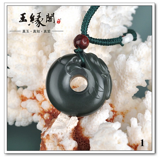 青玉/墨玉籽料挂件 仿古龙圈【五款】