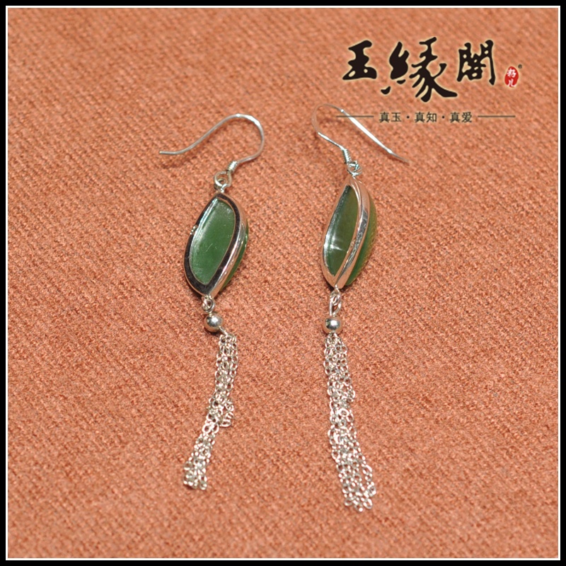S925和田玉 耳坠