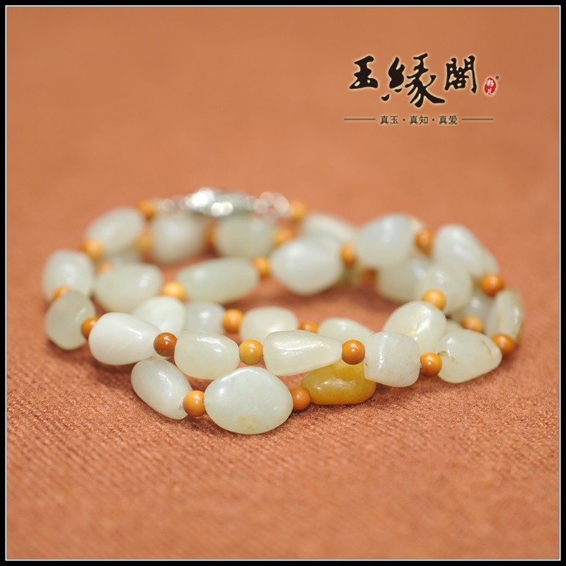 和田玉白玉原籽项链