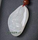 羊脂白玉籽料 观音挂件