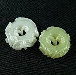 白玉(黄玉) 龙圈挂件